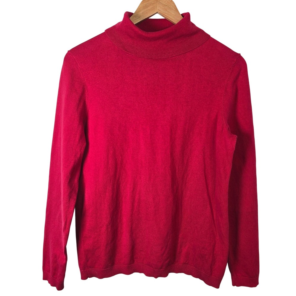 Talbots‎ Petites Red Turtleneck Long Sleeve Sweater Women MP